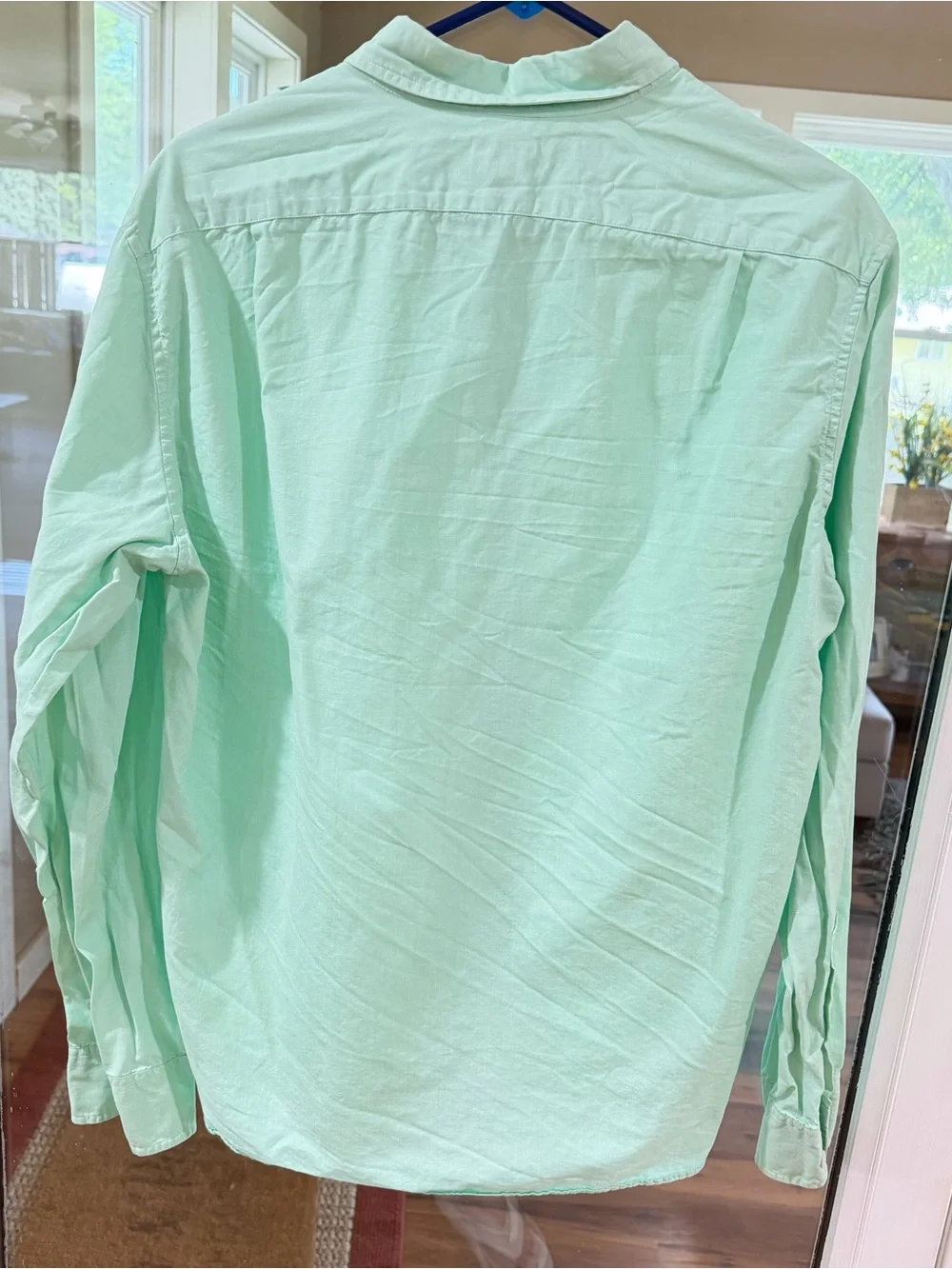 J. Crew Men's Mint Green Button-Down Shirt Sz LG Slim Fit